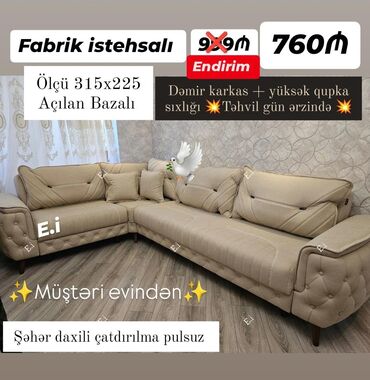 Sifarişlə mebel: Künc divan, Yeni