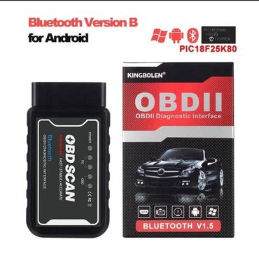 шторка для авто: Адаптер ELM327 OBD2. Фирма Kingbolen. Оригинал. Чип 25к80. Версия 1.5