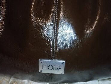 Torbe: Mona kožna lakovana torba XXL Fantastična Mona torba u tamno braon — 11