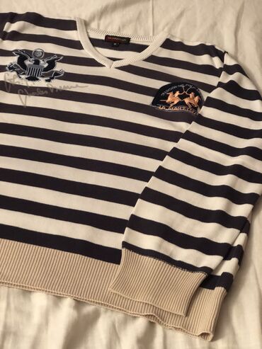 Duksevi: Odličan, kao nov La Martina džemper, M veličina, beli sa teget prugama — 16