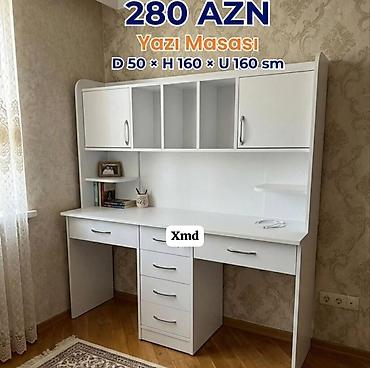 restoran stullari: Yazı masası – 280 AZN Ölçülər: - Dərinlik: 50 sm - Hündürlük: 160 sm — 1