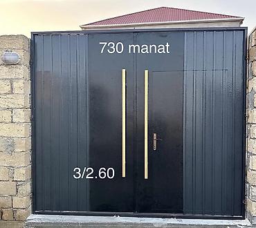 Həyət darvazaları: Yeni Dəmir Həyət darvazası, 3 m, Mexaniki, Qapı ilə, rəng - Boz, Kredit yoxdur, Ödənişli quraşdırma, Rayonlara çatdırılma, Ödənişli çatdırılma — 1