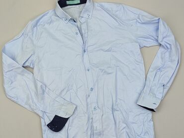 Shirts: Shirt 13 years, condition - Very good, pattern - Monochromatic, color - Light blue