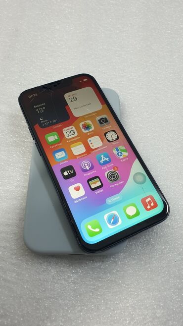 Redmi: IPhone 13 mini, Б/у, 128 ГБ, Синий, Чехол, 100 %