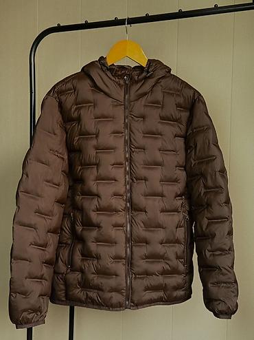 пуховик с капюшоном: Мужская куртка, M, L, XL, Uniqlo, Новый, цвет - Коричневый, Бесплатная доставка — 2