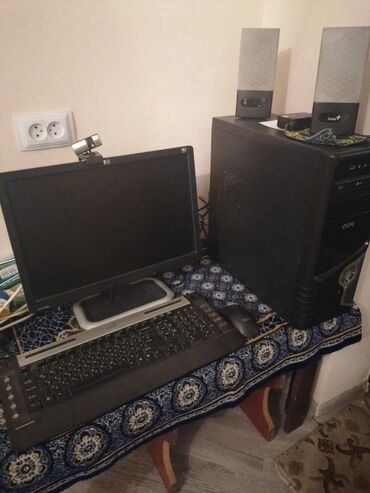 блок питания для компьютера ремонт: HP monitoru, klaviaturası, siçanı, Genius dinamikləri və sistem bloku