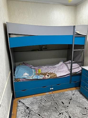 Детские односпальные кровати: Детский мебельный комплект в современном стиле (сине‑серый ЛДСП — 3