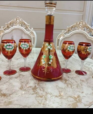 купить хрустальные рюмки ссср: Набор для напитков из художественного стекла. Состав: - Декантер с