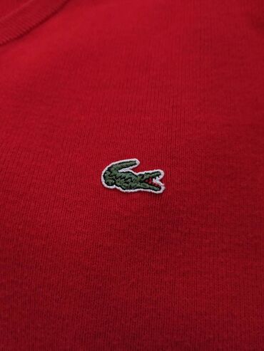 Džemperi: Džemper, Lacoste, bоја - Crvena, Pamuk — 9