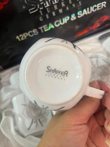cay: Çay dəsti, rəng - Ağ, Farfor, Schafer, 6 nəfərlik, Almaniya — 3