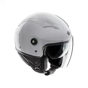 Oprema za bicikliste: Otvorena moto kaciga – bela, urbano/skarlet dizajn - Tip — 13