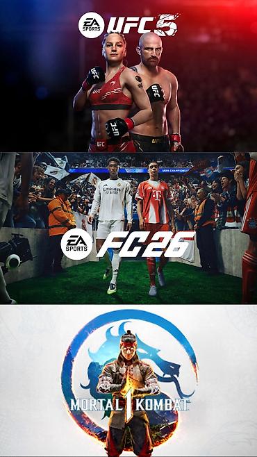моно мировая полия: Три игры за 4999 сом
UFC 5
Mortal Kombat 
Fc 26
бессрочная загрузка — 1