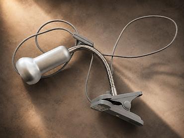 İşıqlandırma: Metal gövdəli, klipsli LED masa/oxu lampası - Güclü klips: Kitab — 1
