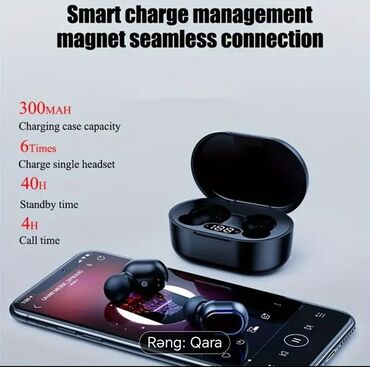 Qulaqcıqlar: Yeni Simsiz (Bluetooth) Qulaqcıqlar, rəng - Qara — 6