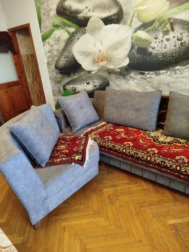 Divanlar: Künc divan, İşlənmiş, Açılan, Bazalı, Vеlur parça, Çatdırılma yoxdur — 4