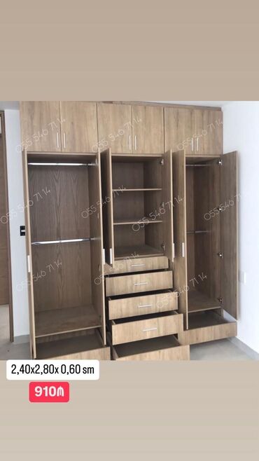 Dolablar: Yeni, 5 qapı Düz dolab, Qarderob, paltar dolabı lalafo.az -da Dolablar: Yeni, 5 qapı Düz dolab, Qarderob, paltar dolabı