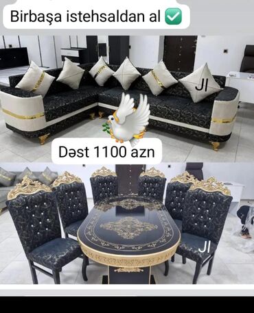 Divanlar: Künc divan və masa desti yeni