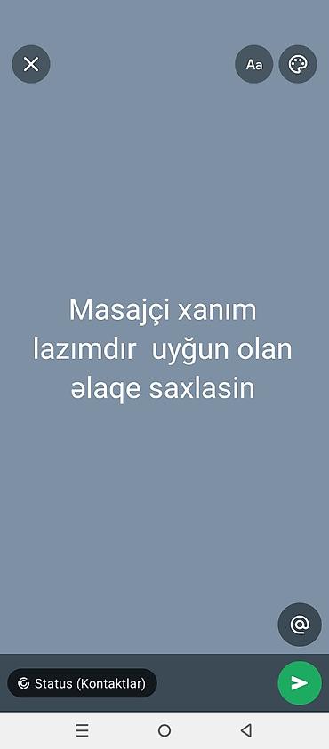 bakı masaj xidməti: Masajist, Qadın, 1 ildən az təcrübə — 1