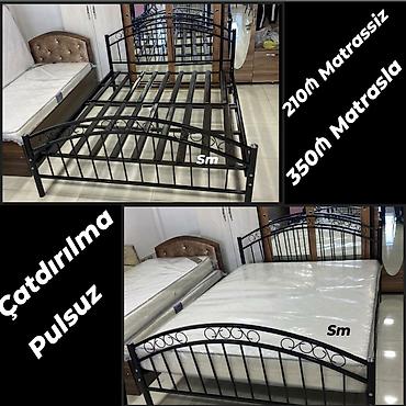 Çarpayılar: Metall çarpayı – ölçü 160×200 - Material: möhkəm metal karkas - — 2
