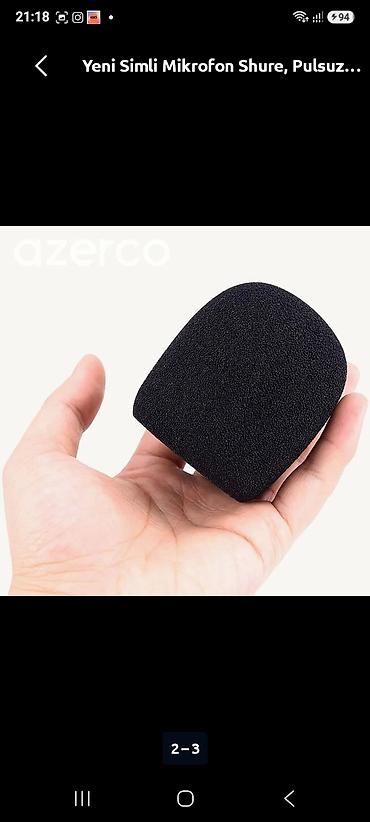 qarmon satışı: Məhsul: Mikrofon üçün köpük windscreen (pop‑filter) dəsti — 1