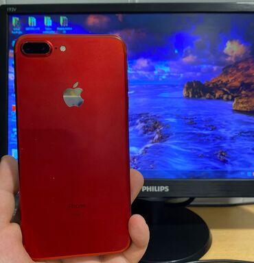 ipone 6 plus: IPhone 7 Plus, 128 GB, Qırmızı, Barmaq izi