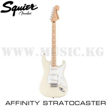 Пианино, фортепиано: Электрогитара Affinity Stratocaster MN WPH Olympic White, Squier The