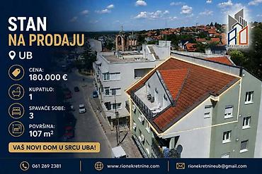 selidbe kuca: Na prodaju četvorosoban stan kod crkve na Ubu! Površine 107 m2 — 1