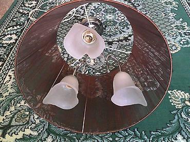 Люстры: Продаю красивую 3х рожковую люстру, б/у. Люстра- абажур в рабочем — 2