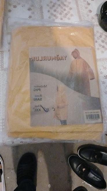 yağmurluk: Yağmurluk – sarı rəng, kapüşonlu - Material: PVC - Rəng: sarı - Ölçü — 1