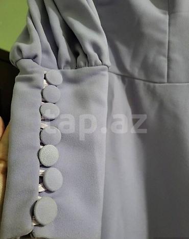 aşbaz forma: Bənövşəyi rəngdə zərif qadın donu - Model: A-kəsim, midi uzunluq - — 5