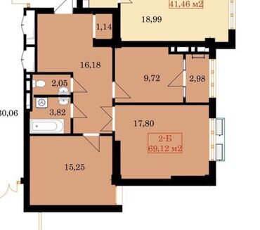 обмен квартиры на квартиру с доплатой: 2 комнаты, 70 м², Элитка, 11 этаж, ПСО (под самоотделку)