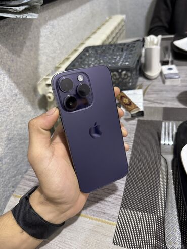 Apple iPhone: IPhone 14 Pro, 128 GB, Deep Purple, Simsiz şarj, Face ID