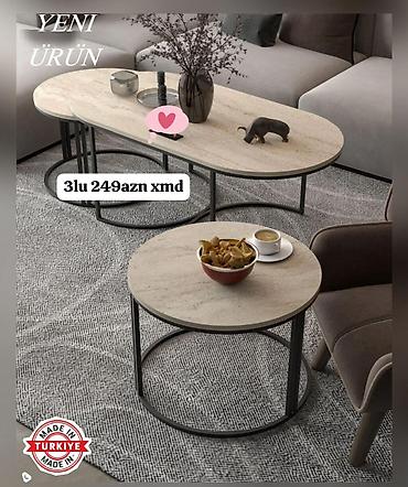 qatlanan stol: Oval masa, Açılmayan, Təkərsiz, Türkiyə — 1