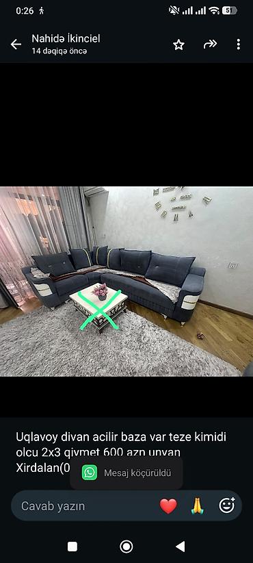 Uqlavoy divan acilir baza var teze kimidi olcu 2x3 qiymet 600 azn lalafo.az -da Uqlavoy divan acilir baza var teze kimidi olcu 2x3 qiymet 600 azn