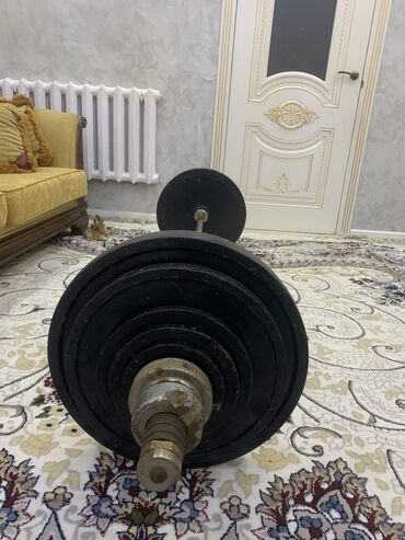 Штанги и грифы: Штанга гриф профессиональная СССР блины 20кг 4шт,15кг 2шт10кг — 5