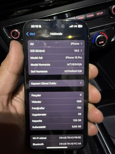 gəncə ayfon: IPhone 15 Pro, 128 GB, Blue Titanium