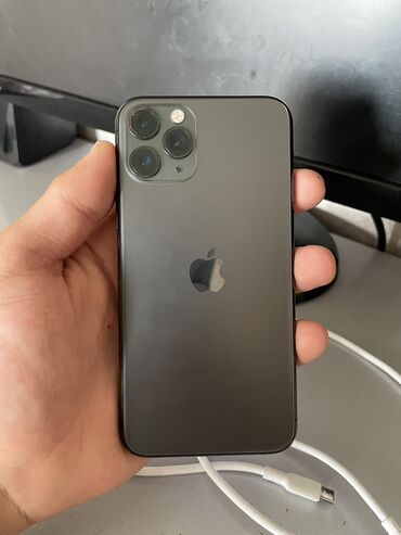 купить телефон ми в бишкеке: IPhone 11 Pro, 64 ГБ, Черный, Защитное стекло, Чехол, 94 %