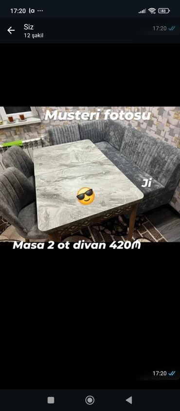 стол с эпоксидной смолой: Künc divan və masa desti