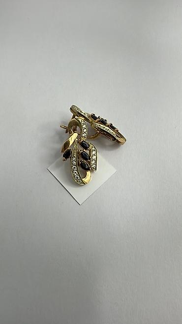 Серьги, Проба 585, Цирконий, Женские, Новый