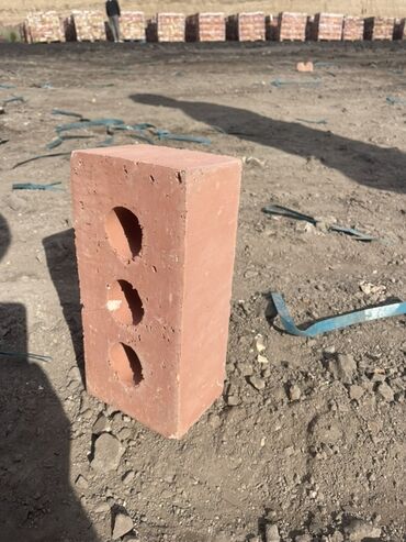 круглый пуфик: Тешиктүү, Бышкан кирпич, Жарым блок, 250×120×88