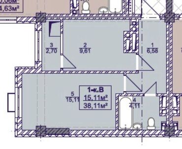 Продажа квартир: 1 комната, 38 м², Элитка, 3 этаж, ПСО (под самоотделку)