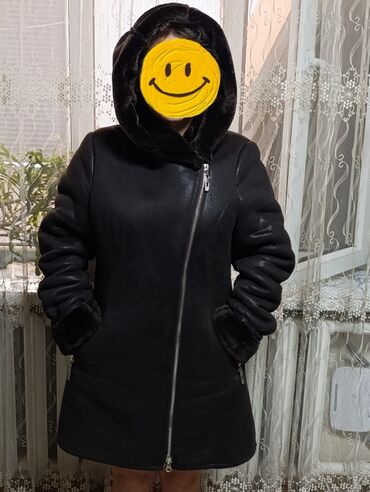 Дубленки: Дубленка, Короткая модель, С капюшоном, 3XL (EU 46)