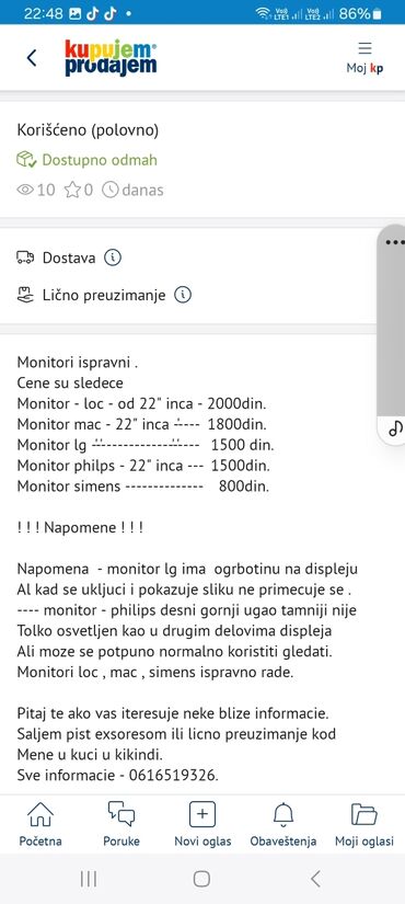 Monitori: Monitori ispravni cene vidi u prezadjoj slici na zadnjoj slici su moje — 13