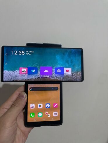 телефон адмен: LG Wing 5G, Б/у, 128 ГБ, цвет - Черный, 1 SIM