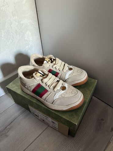 сумка для курьер: Кроссовки Gucci (модель в бежевых тонах) - Цвет: бежевый/молочный с
