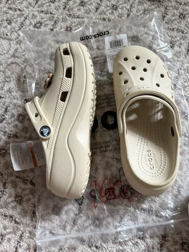 кроксы молния маквин: Сабо, 34.5, Crocs, Новый, цвет - Бежевый