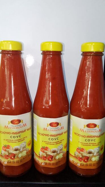 оптом продукты: Продам острый кетчуп цена 135 сом, джем манго и апельсин, производство