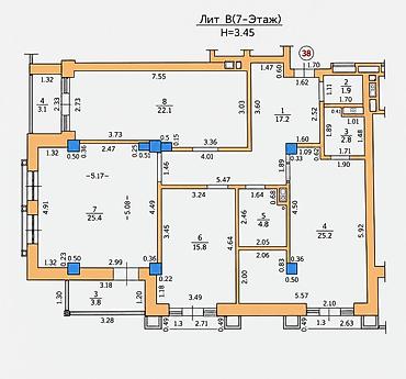 expert park: 3 комнаты, 125 м², Элитка, 7 этаж, ПСО (под самоотделку) — 5
