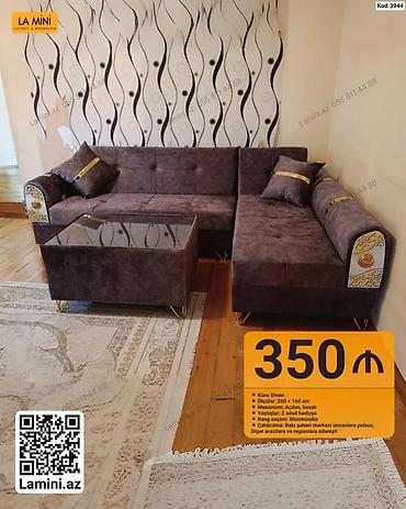 Künc divan – LA MINI - Ölçülər: 260 × 160 sm - Mexanizm: açılan