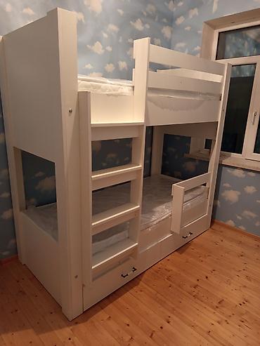 Для девочки и мальчика, Новый, Кровать, С матрасом, С выдвижными ящиками, Ламинат — 4